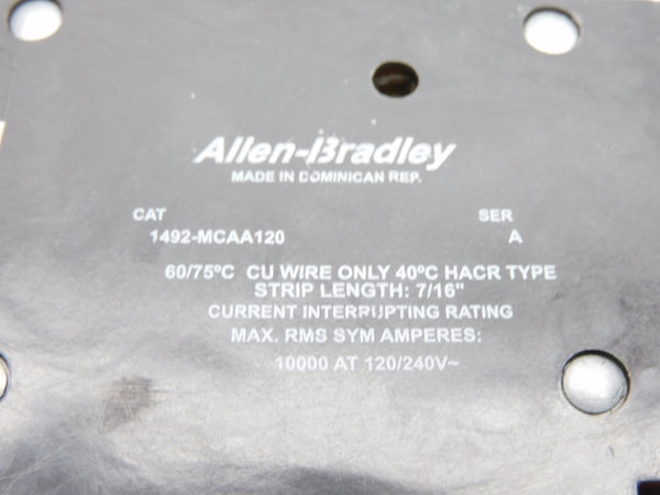 ALLEN BRADLEY 1492-MCAA120 SER. A 120/240V 20A NSMP