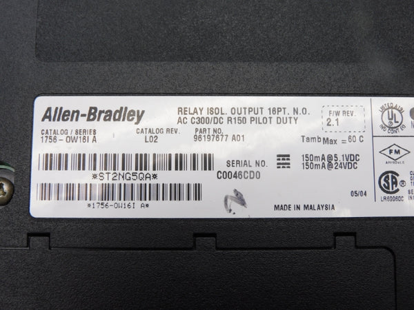 ALLEN BRADLEY 1756-OW16I SER. A 24VDC F/W 2.1 NSNP