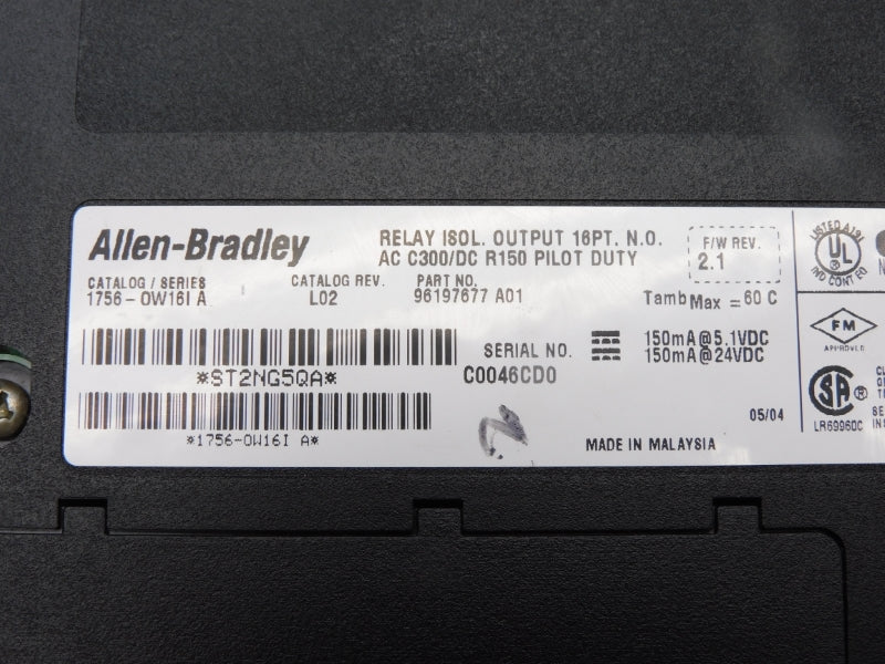 ALLEN BRADLEY 1756-OW16I SER. A 24VDC F/W 2.1 NSNP