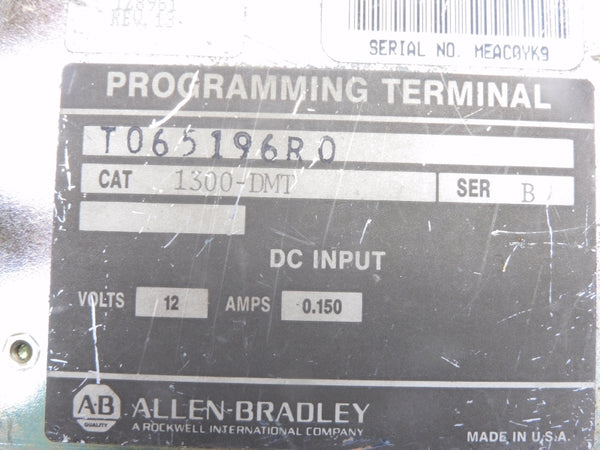 ALLEN BRADLEY 1300-DMT SER. B 12V 0.150A UNMP