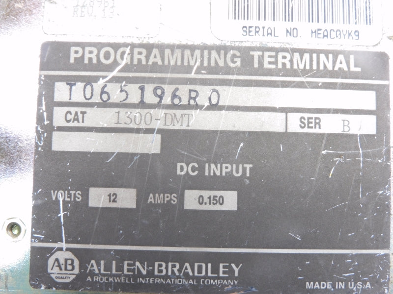 ALLEN BRADLEY 1300-DMT SER. B 12V 0.150A UNMP