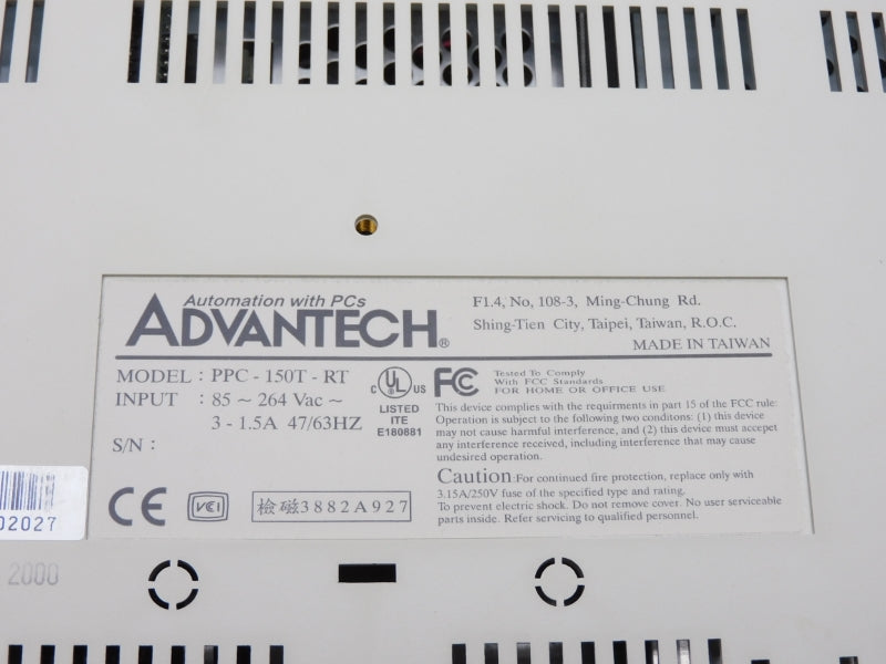 ADVANTECH PPC-150T-RT 85-264VAC 3-1.5A NSNP