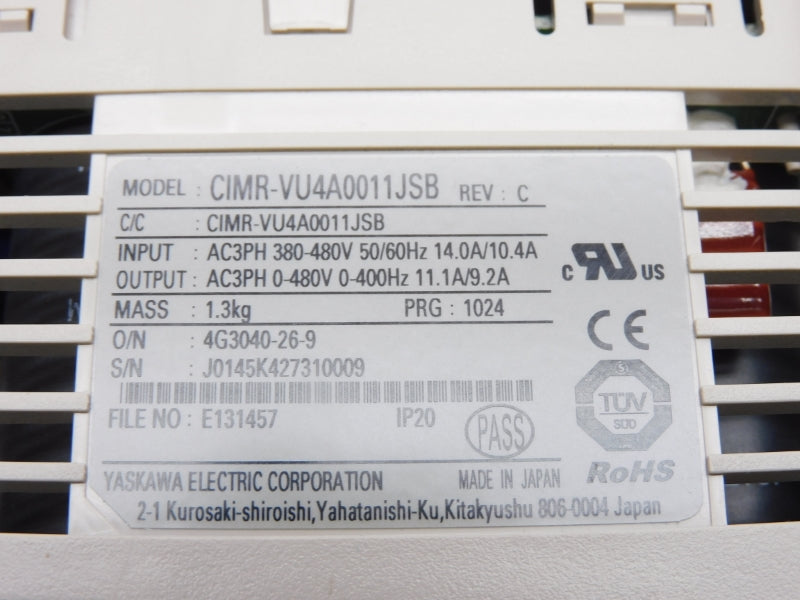 YASKAWA CIMR-VU4A0011JSB 380-480V 10.4/14.0A (NO COVER) NSMP