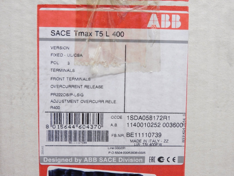 ABB 1SDA058172R1 SACETMAXT5L400 600V 400A NSMP