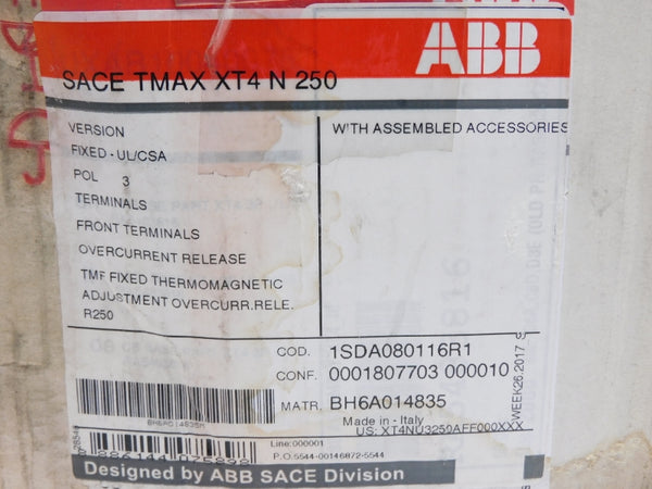 ABB 1SDA080116R1 SACETMAXT4N250 600V 250A NSMP