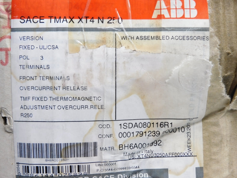 ABB 1SDA080116R1 SACETMAXT4N250 600V 250A (AS PICTURED) NSMP