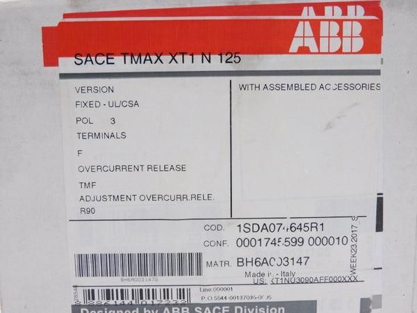 ABB 1SDA074645R1 SACETMAXXT1N125 480V 125A NSMP