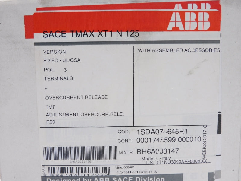ABB 1SDA074645R1 SACETMAXXT1N125 480V 125A NSMP