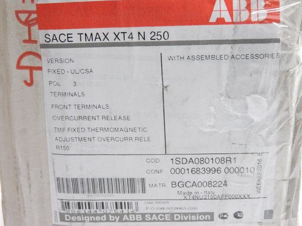 ABB 1SDA080108R1 SACETMAXXT4N250 600V 250A NSMP