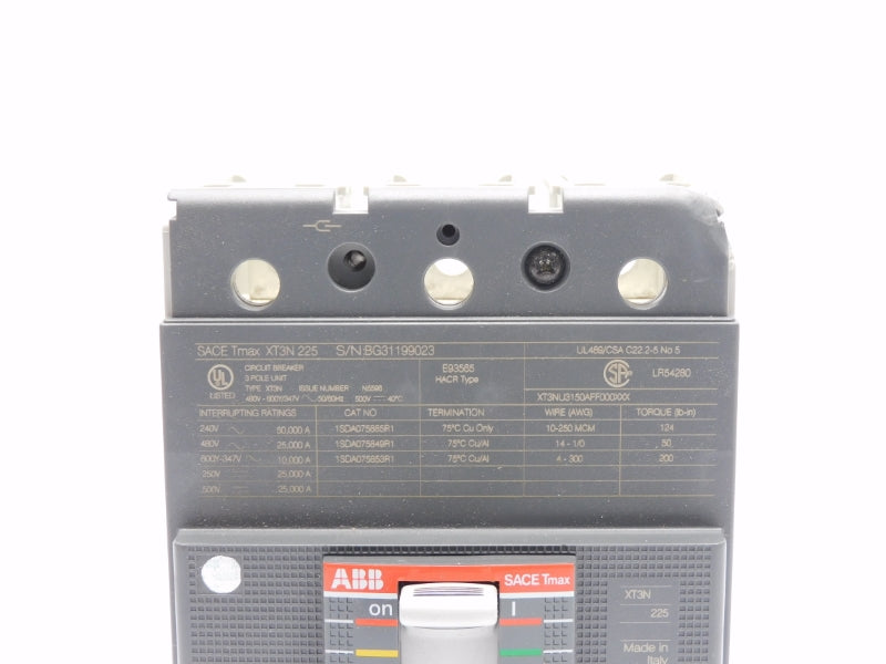 ABB 1SDA075115R1 SACETMAXXT3N225 480V 225A (AS PICTURED) NSMP