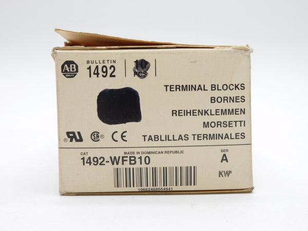 ALLEN BRADLEY 1492-WFB10 SER. A 800V (PKG OF 10) (WH) NSMP
