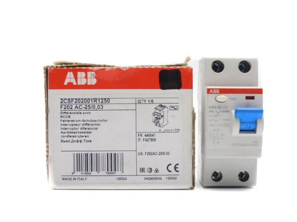 ABB 2CSF202001R1250 F202AC-25/0,03 230V 25A NSMP