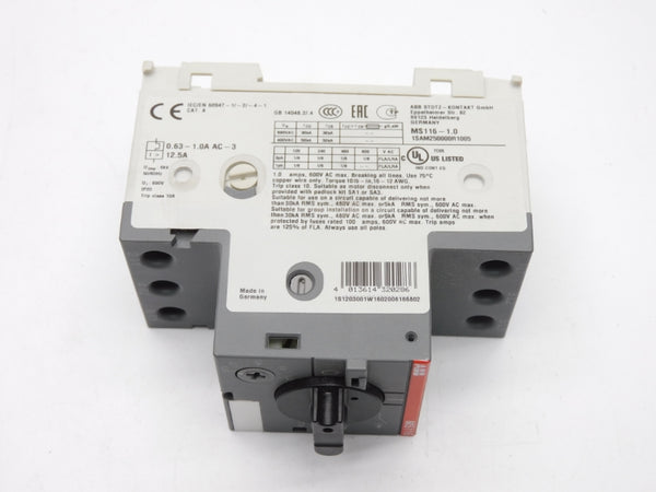 ABB 1SAM250000R1005 MS116-1.0 690V 0.63-1.0A NSMP