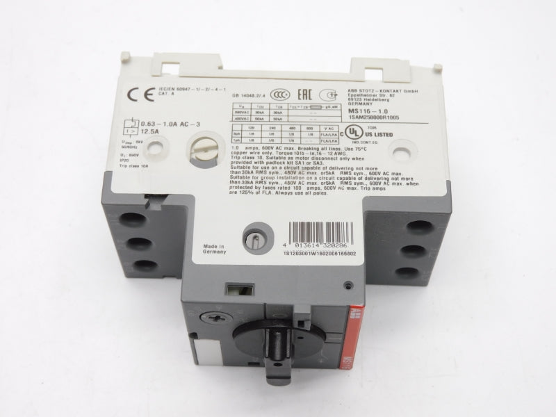 ABB 1SAM250000R1005 MS116-1.0 690V 0.63-1.0A NSMP