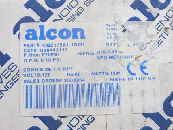 ALCON 33BZ175A1-1GDH U28442112 120V 870PSI 1/4" NSMP