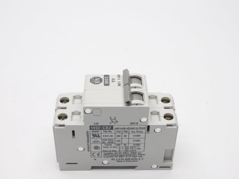 ALLEN BRADLEY 1492-CB2G040 SER. B 480VAC 4A (WH) NSMP