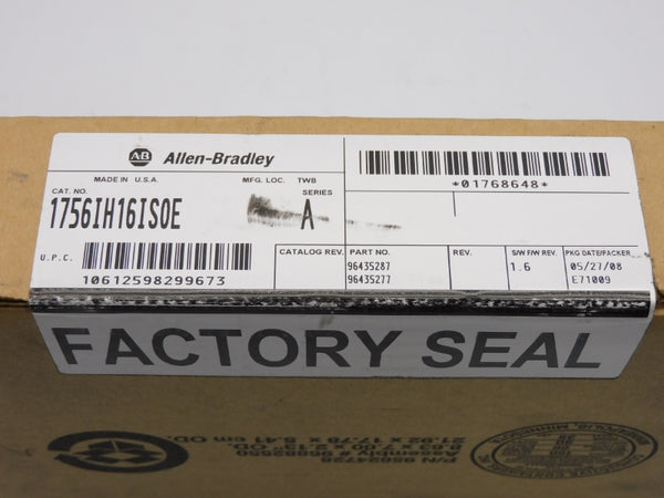 ALLEN BRADLEY 1756-IH16ISOE SER. A F/W 1.6 DATE: 2008 NSFS
