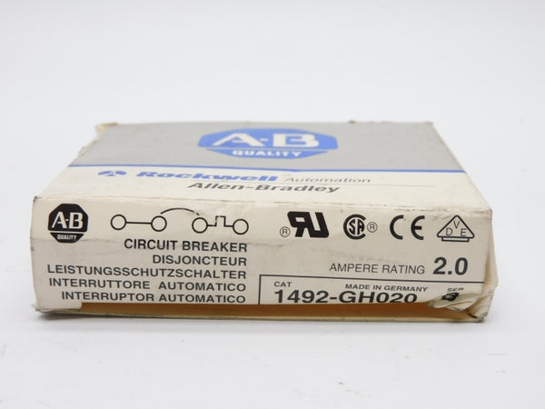ALLEN BRADLEY 1492-GH020 SER. B 250VAC 2.0A (GY/BL) NSMP