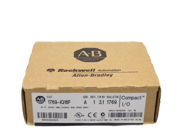 ALLEN BRADLEY 1769-IQ16F SER. A 24VDC F/W 3.1 DATE: 2010 NSFS