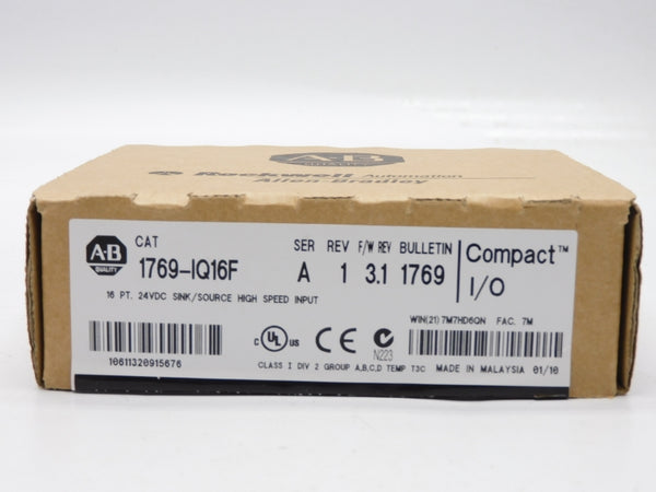 ALLEN BRADLEY 1769-IQ16F SER. A 24VDC F/W 3.1 DATE: 2010 NSFS