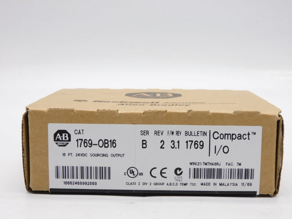 ALLEN BRADLEY 1769-OB16 SER. B 24VDC F/W 3.1 DATE: 2009 NSFS