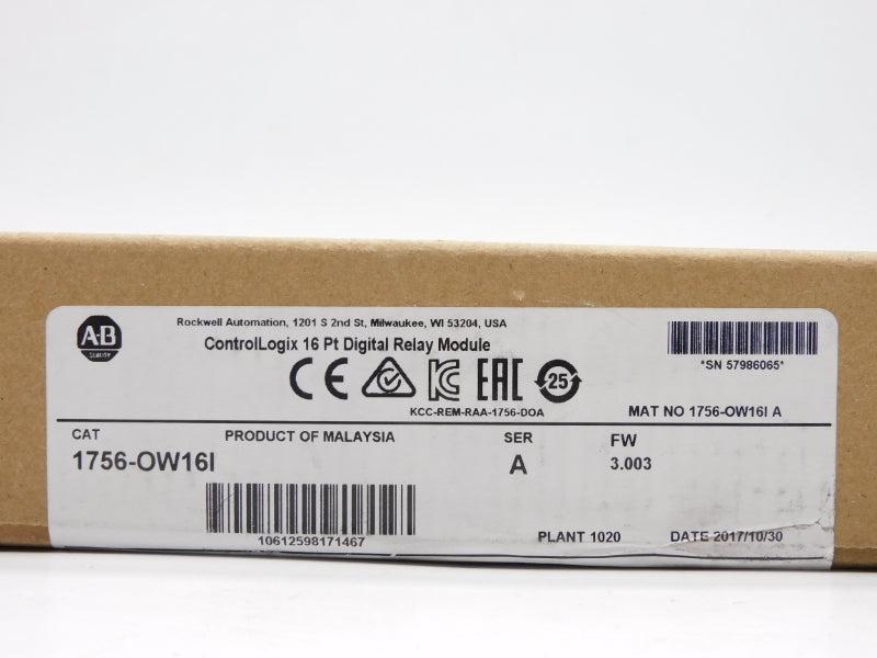 ALLEN BRADLEY 1756-OW16I SER. A F/W 3.003 DATE: 2017 NSFS