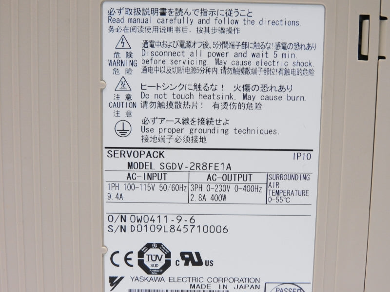 YASKAWA SGDV-2R8FE1A000000300 0-230V 9.4A NSMP