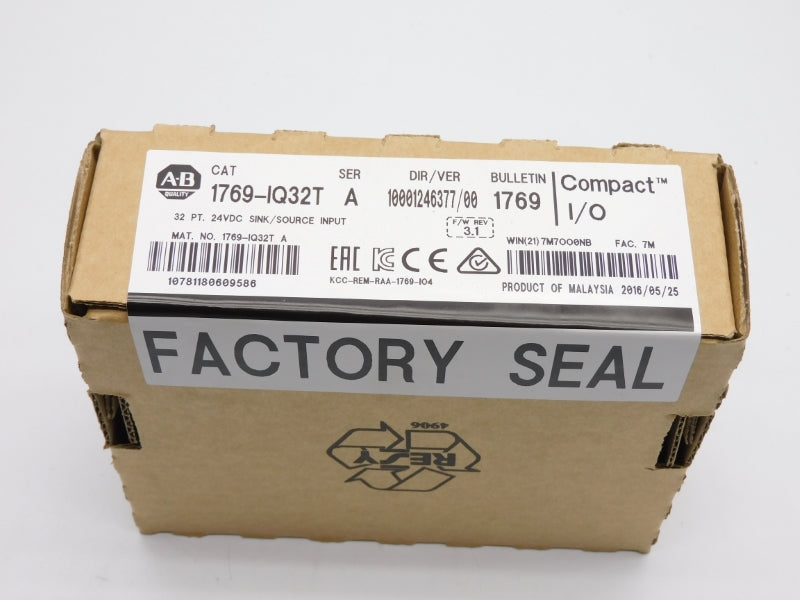 ALLEN BRADLEY 1769-IQ32T SER. A 24VDC F/W 3.1 DATE: 2016 NSFS