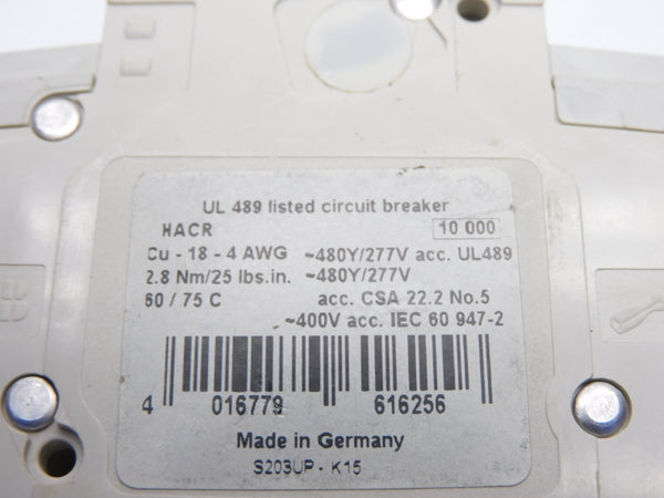 ABB S203UP-K15A 277V 15A UNMP