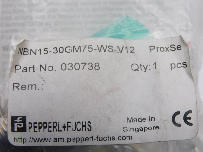 PEPPERL+FUCHS NBN15-30GM75-WS-V12 030738S 20-250VAC 2A NSMP