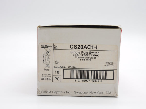 PASS&SEYMOUR LEGRAND CS20AC1-I 120/277VAC 20A (PKG OF 10) NSMP