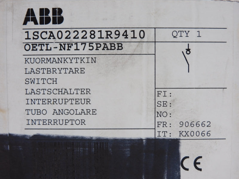 ABB 1SCA022281R9410 OETL-NF175PABB 600VAC 175A NSMP