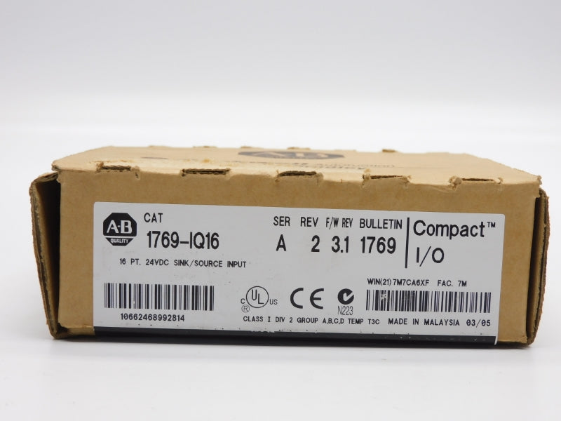 ALLEN BRADLEY 1769-IQ16 SER. A F/W 3.1 24VDC DATE: 2005 NSFS