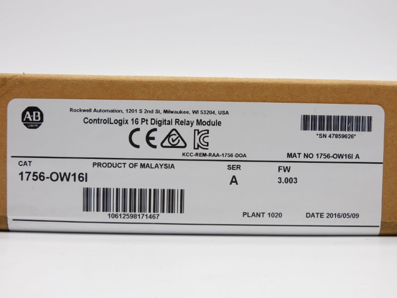 ALLEN BRADLEY 1756-OW16I SER. A F/W 3.003 DATE: 2016 NSFS
