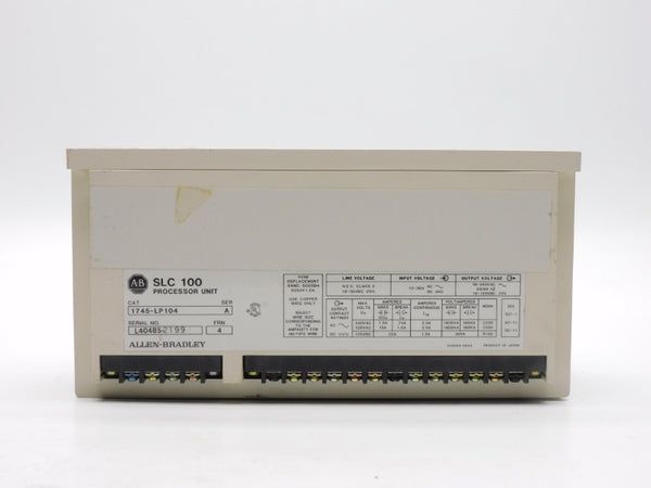 ALLEN BRADLEY 1745-LP104 SER. A F/W 4 10-250VAC 15A (NO COVER) UNMP