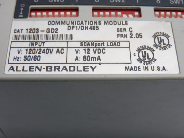 ALLEN BRADLEY 1203-GD2 SER. C F/W 2.05 120/240VAC UNMP