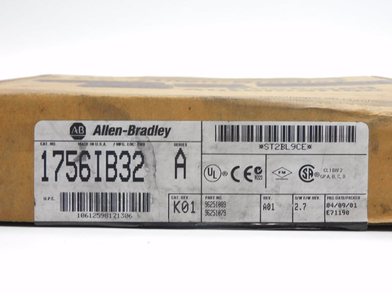 ALLEN BRADLEY 1756-IB32 SER. A F/W 2.7 10-31.2VDC NSMP