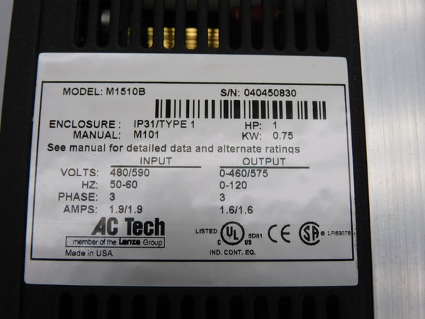 AC TECH M1510B 480/590V 1.9/1.9A NSMP