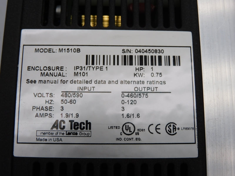 AC TECH M1510B 480/590V 1.9/1.9A NSMP