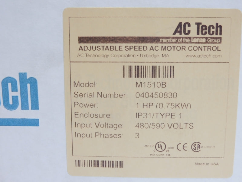 AC TECH M1510B 480/590V 1.9/1.9A NSMP