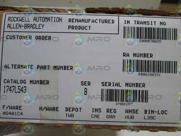 ALLEN BRADLEY 1747-L543 SER.B (NO KEY) REMAN