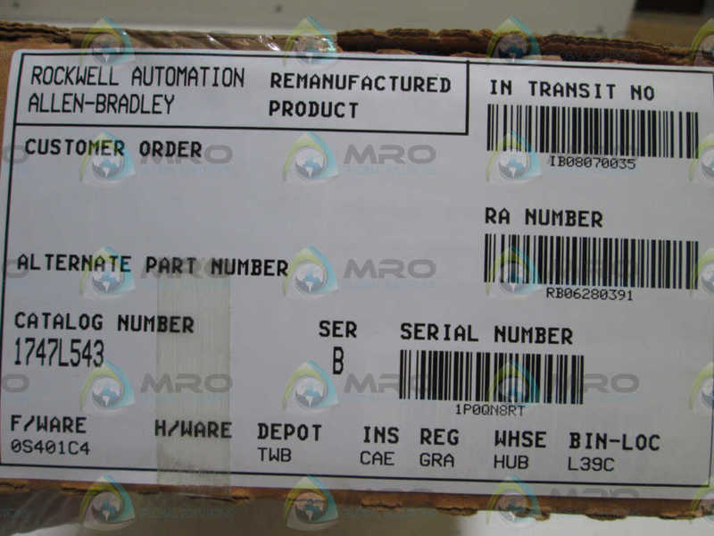 ALLEN BRADLEY 1747-L543 SER.B (NO KEY) REMAN