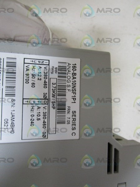 ALLEN BRADLEY 160-BA10NSF1P1 SER. C F/W 7.05 CONTROLLER(AS IS)  NSNP