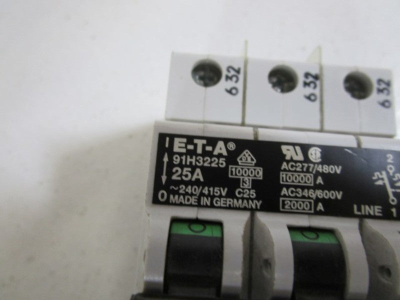 E-T-A CIRCUIT BREAKER 25A 91H3225  UNMP
