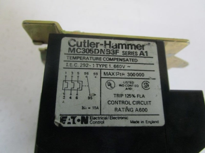 CUTLER-HAMMER THERMAL OVERLOAD RELAY MC305DNB3F SER. A1  UNMP