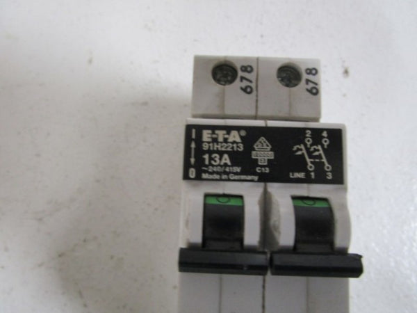 E-T-A CIRCUIT BREAKER 13A 91H2213  UNMP