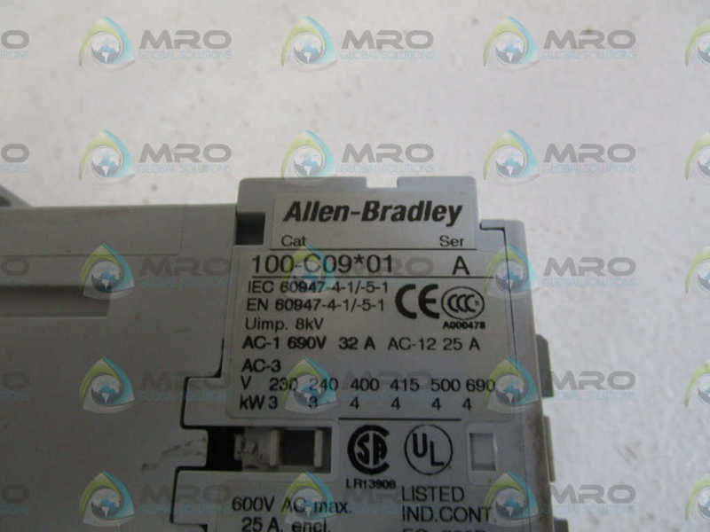 ALLEN BRADLEY 100-C09J01 SER. A CONTACTOR 24V  UNMP