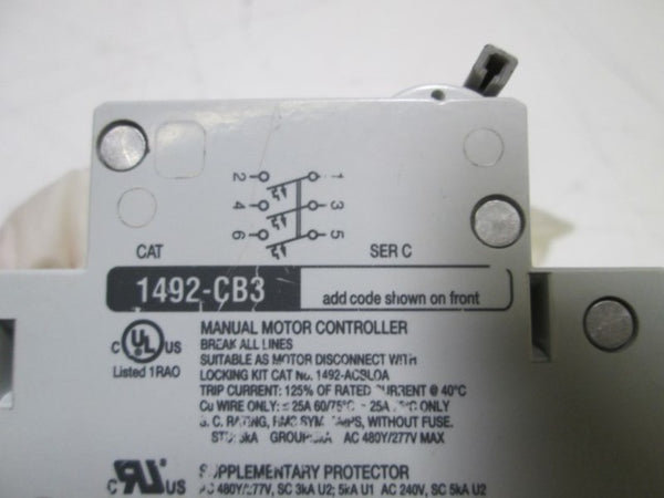 ALLEN BRADLEY 1492-CB3-F060 SER. C 6A UNMP