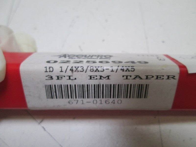 ACCUPRO TAPERED END MILLS 02256949 (671-01640)  ORIGINAL PACKAGE