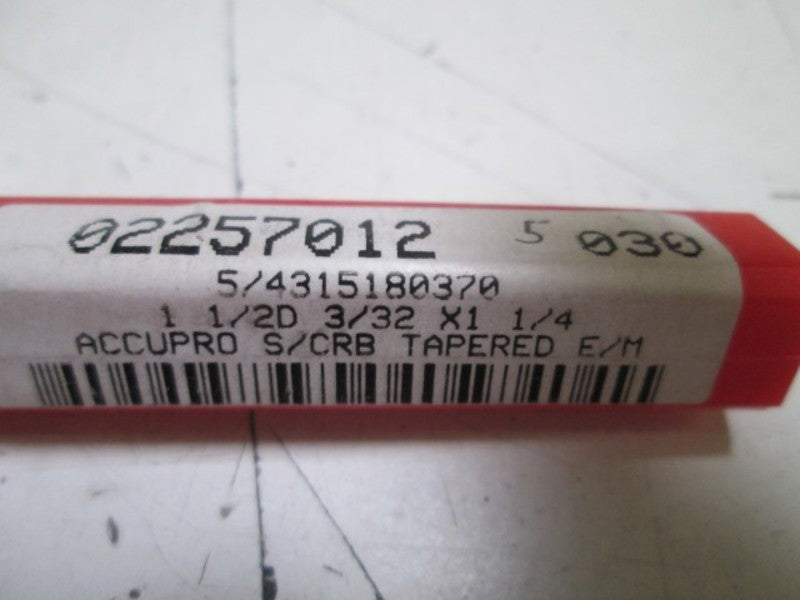 ACCUPRO TAPERED END MILLS 02257012 (672-00620)  ORIGINAL PACKAGE